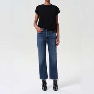 AGOLDE 90’s Straight Leg Jeans Valen Wash Raw Hem High Quality Premium Denim 28